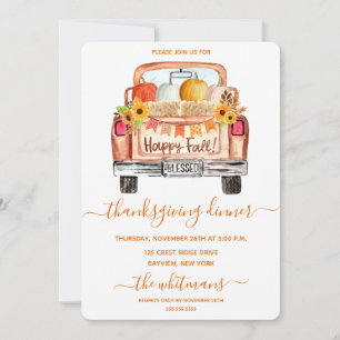 Janto de Ação de Graças de Watercolor Vintage T
