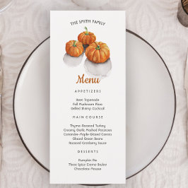 Janto de Ação de Graças Pintado Menu Pumpkins