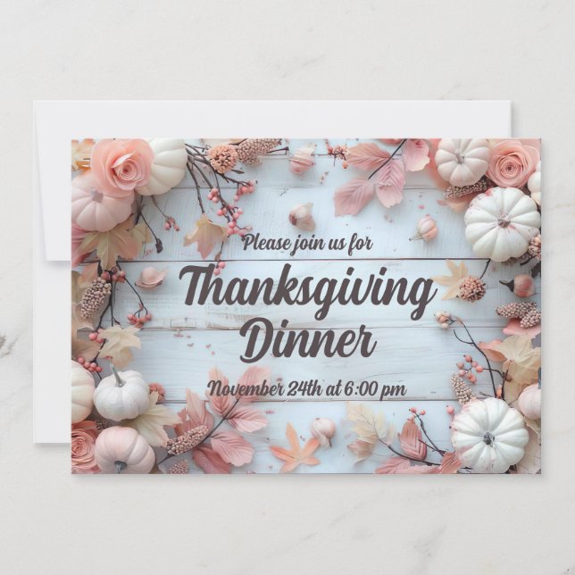 Janto de Ação de Graças Pumpkin Convite (Frente)