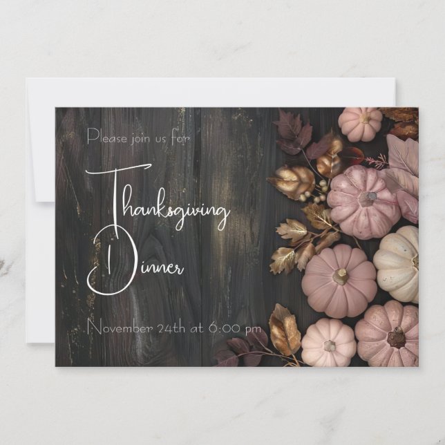 Janto de Ação de Graças Pumpkin Convite Russo (Frente)