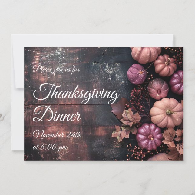 Janto de Ação de Graças Pumpkin Convite Russo (Frente)