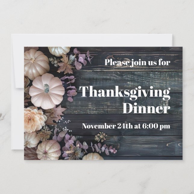 Janto de Ação de Graças Pumpkin Convite Russo (Frente)