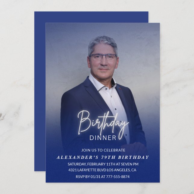 Janto de aniversário 79º convite de aniversário Fo (Frente/Verso)