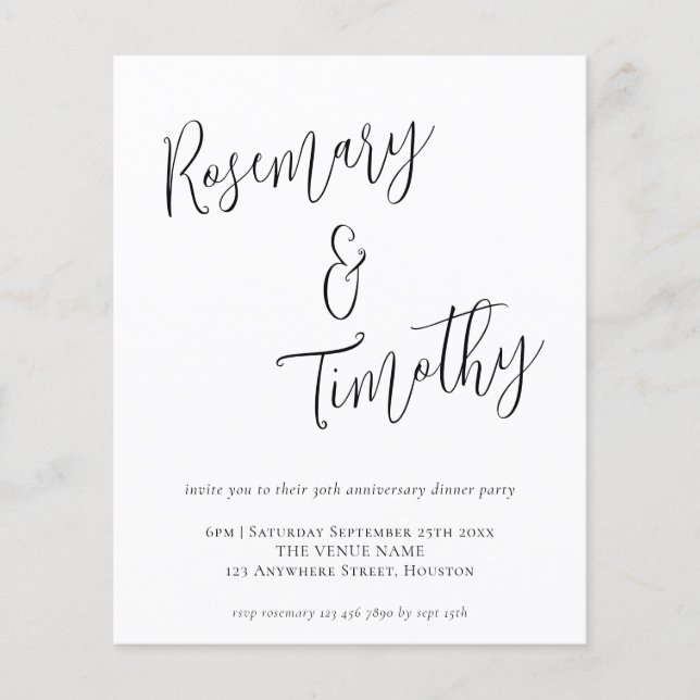 Janto de Aniversário de Casamento de Script Inform (Frente)