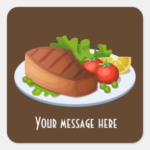 janto de bife divertido adicionar autocolante de n