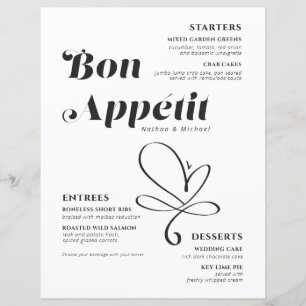 Janto de casamento Bon Appetit Livro Branco Negro