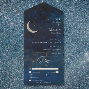 Janto de Casamento da Lua Celestial Blue Crescent
