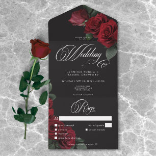 Janto de Casamento de Rosas vermelhas de Sangue El