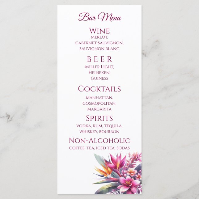 Janto de Casamento e Menu Bar-Biss Tropical (Verso)