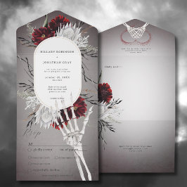 Janto de Casamento Floral Vermelho com Amor e Osso