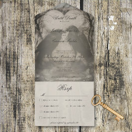 Janto de Casamento Negro Gótico Escuro e Tan Raven