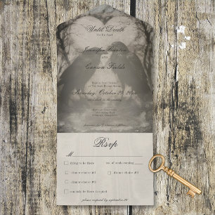 Janto de Casamento Negro Gótico Escuro e Tan Raven
