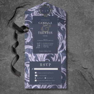 Janto de Damasco Roxo-Roxo Gótico Escuro