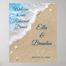 Janto de ensaio das ondas de praia azul Poster