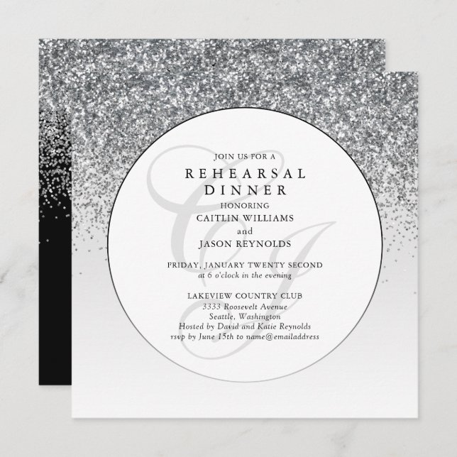 Janto de Ensaio de Casamento com Glitter Chic Silv (Frente/Verso)