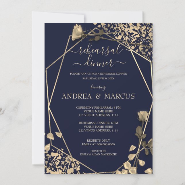 Janto de Ensaio de Casamento de Azul Profundo e Ch (Frente)