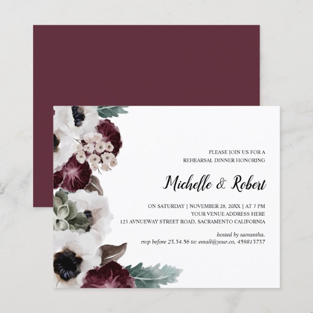 Janto de Ensaio de Casamento de Chic Plum Ivory Sa (Frente/Verso)