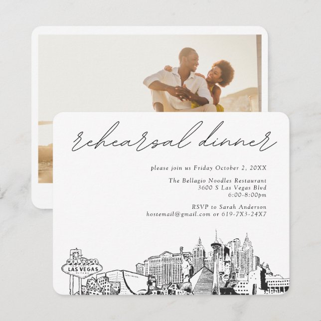 Janto de ensaio de Las Vegas Convidar cartão de ga (Frente/Verso)
