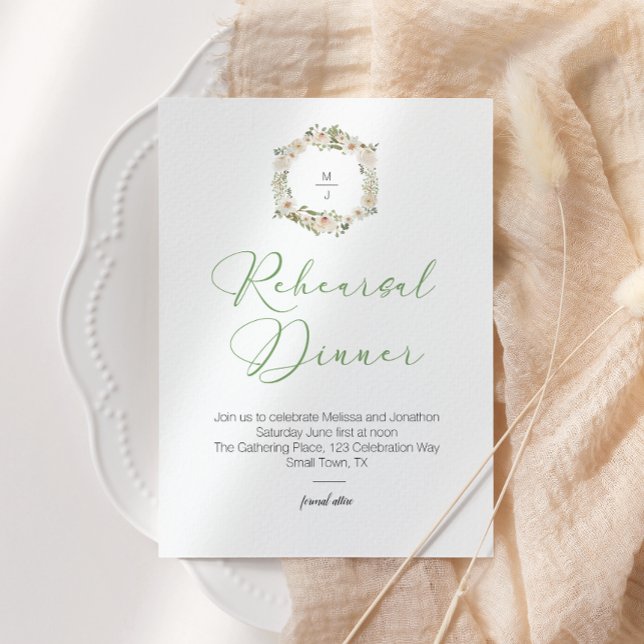 Janto de Ensaio Elegante Floral de Casamento Branc (Criador carregado)