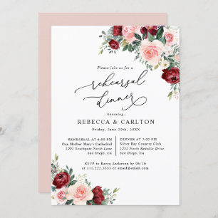 Janto de Ensaio Floral Burgundy Blush Convite