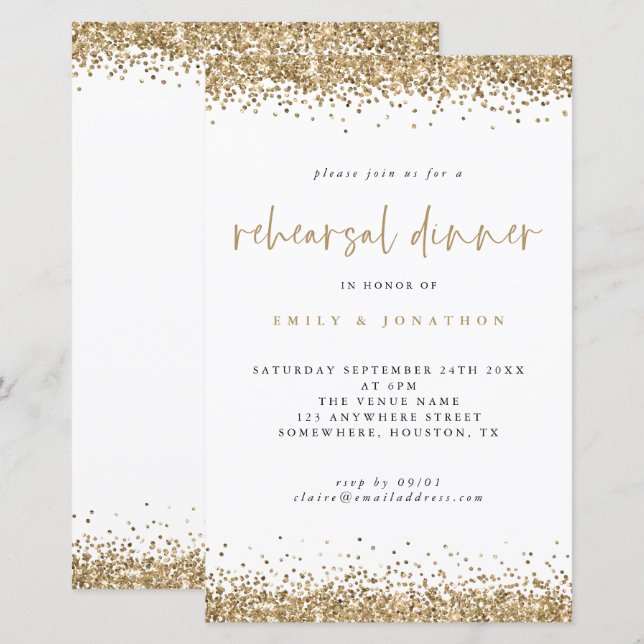 Janto de Ensaios de Fronteira de Glitter Dourado O (Frente/Verso)