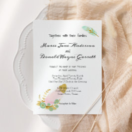 Janto de Ensaios de Penas Douradas e Rosa Boho