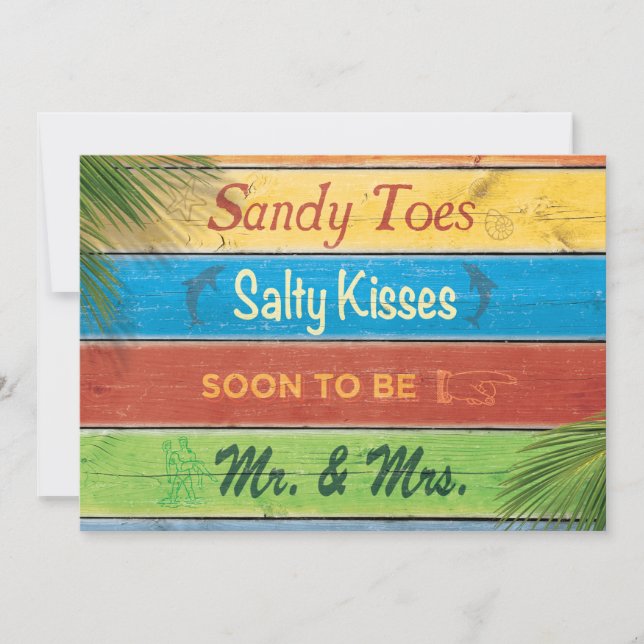 Janto de Ensaios Sandy Toes Salty Kisses Convite (Frente)
