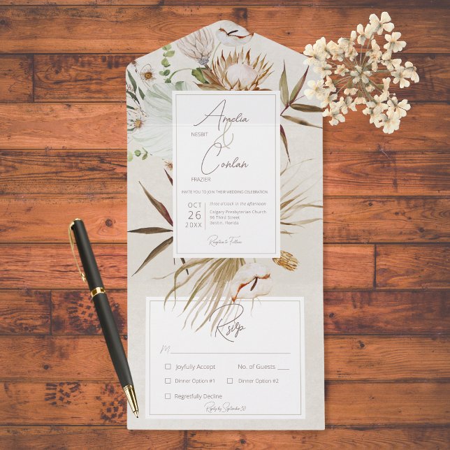 Janto de Frame Floral de Boho Seco Neutro (Criador carregado)