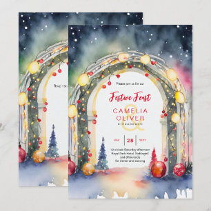 Janto de Natal Convite para Banquete Festivo