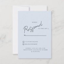 Janto e dança RSVP de Casamento Azul Simples