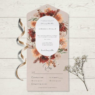 Janto Fall Boho Rust & Peach Floral Oval Beige
