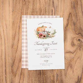 Janto Floral de Ação de Graças de Pumpkin Convite
