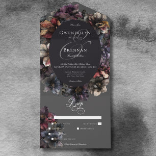 Janto Floral de Moody Watercolor Gótico Escuro