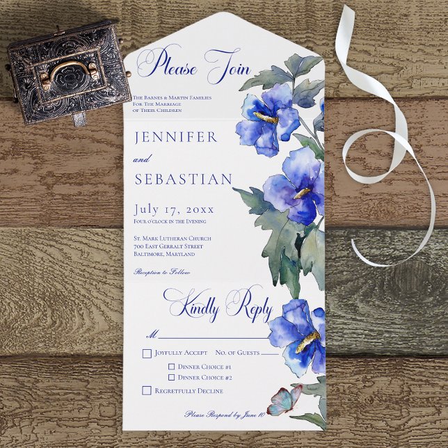 Janto Floral Rustic Blue Morning Glory (Criador carregado)