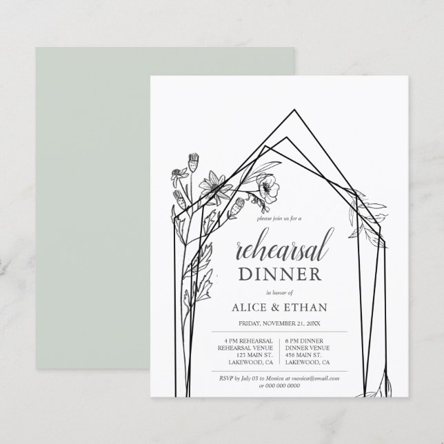 Janto Geométrico de Orquídeas do Orçamento (Frente/Verso)