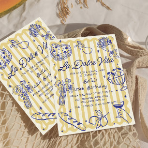 Janto Italiano La Dolce Vita Convite Aniversário