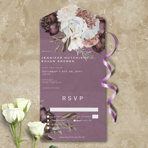 Janto Modern Burgundy & White Peonies & Rosas