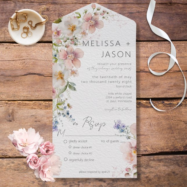 Janto Moderno Floral Branco e Rosa Pastel (Criador carregado)