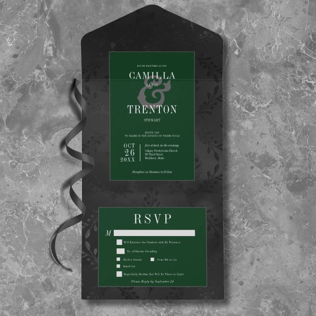 Janto Negro Gótico Escuro e Satanás Floral Verde (Criador carregado)