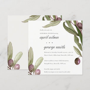 JANTO OLIVE WATERCOLOR FOLIAGE REHEARSAL CONVITE