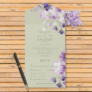 Janto Purple Boho Floral Sage Green