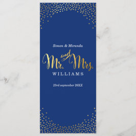 JANTO RECEPÇÃO MENU mini dourado confetti marinho