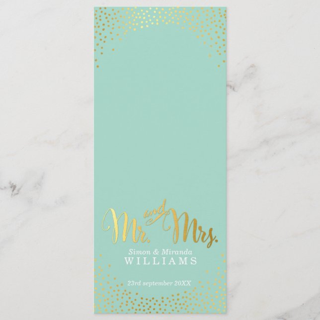 JANTO RECEPÇÃO MENU mini dourado mini mint mint (Frente)