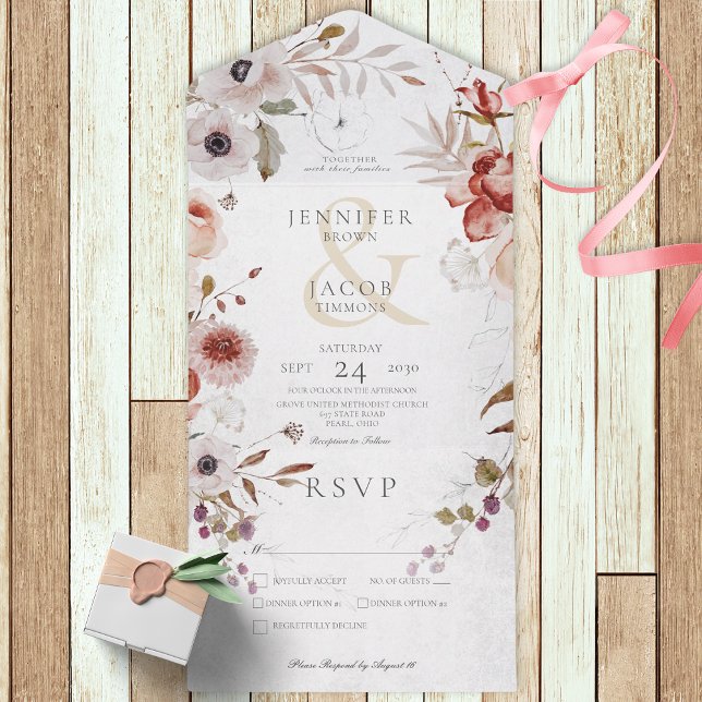 Janto Romântico Branco e Floral Rosa (Criador carregado)