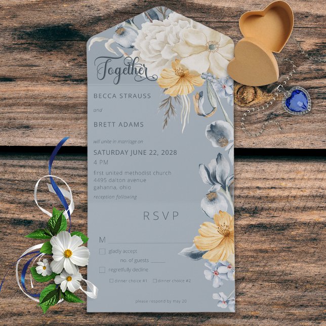 Janto Rustic Blue Yellow & White Floral Blue (Criador carregado)