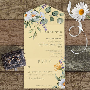 Janto Rustic Daisy & Lavanda Floral Yellow