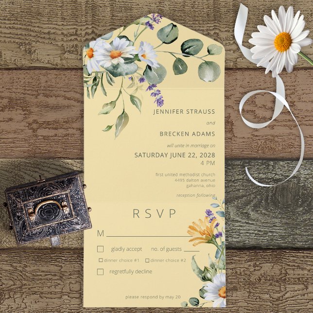 Janto Rustic Daisy & Lavanda Floral Yellow (Criador carregado)