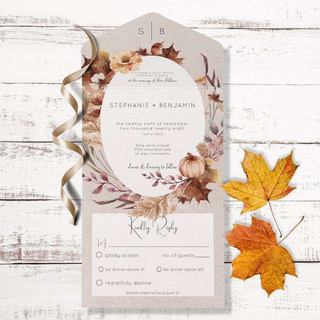 Janto Rustic Fall Floral & Leaves (Criador carregado)