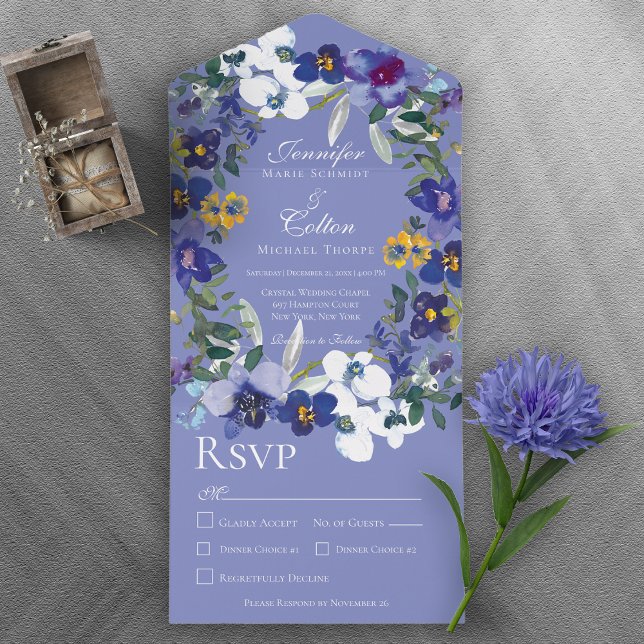 Janto Rustic Floral Orchid Wreath Periwinkle (Criador carregado)
