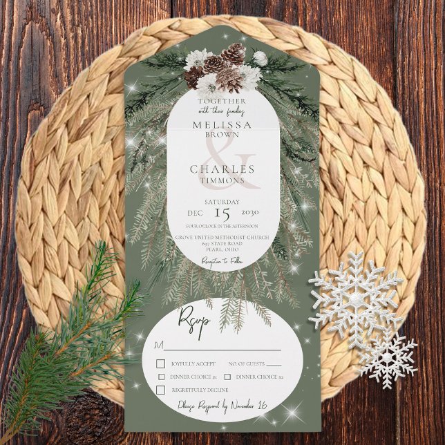 Janto Rustic Green Pine Winter Sparkle (Criador carregado)